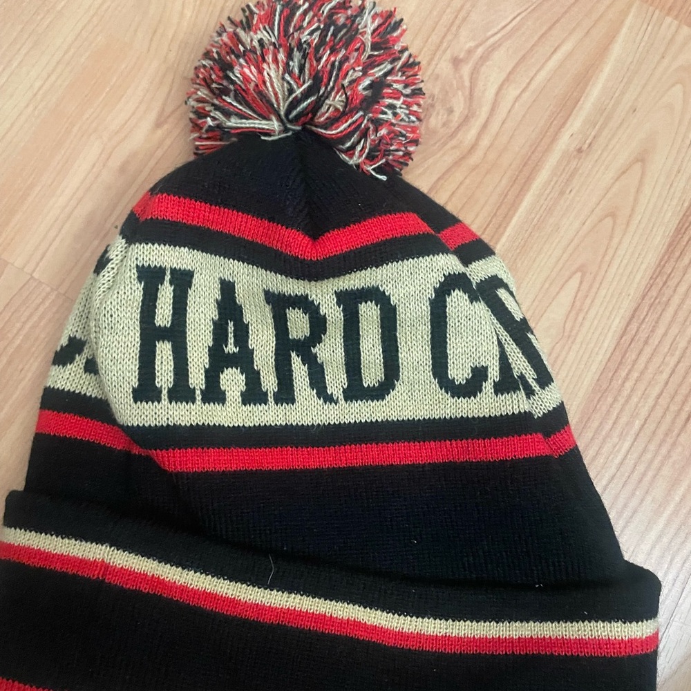 Striped Pom-Pom Beanie
